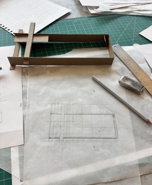 Trace paper idea for a pavilion floorplan based on my model